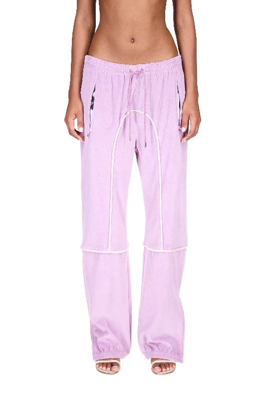 Lavender Velour Track Pants