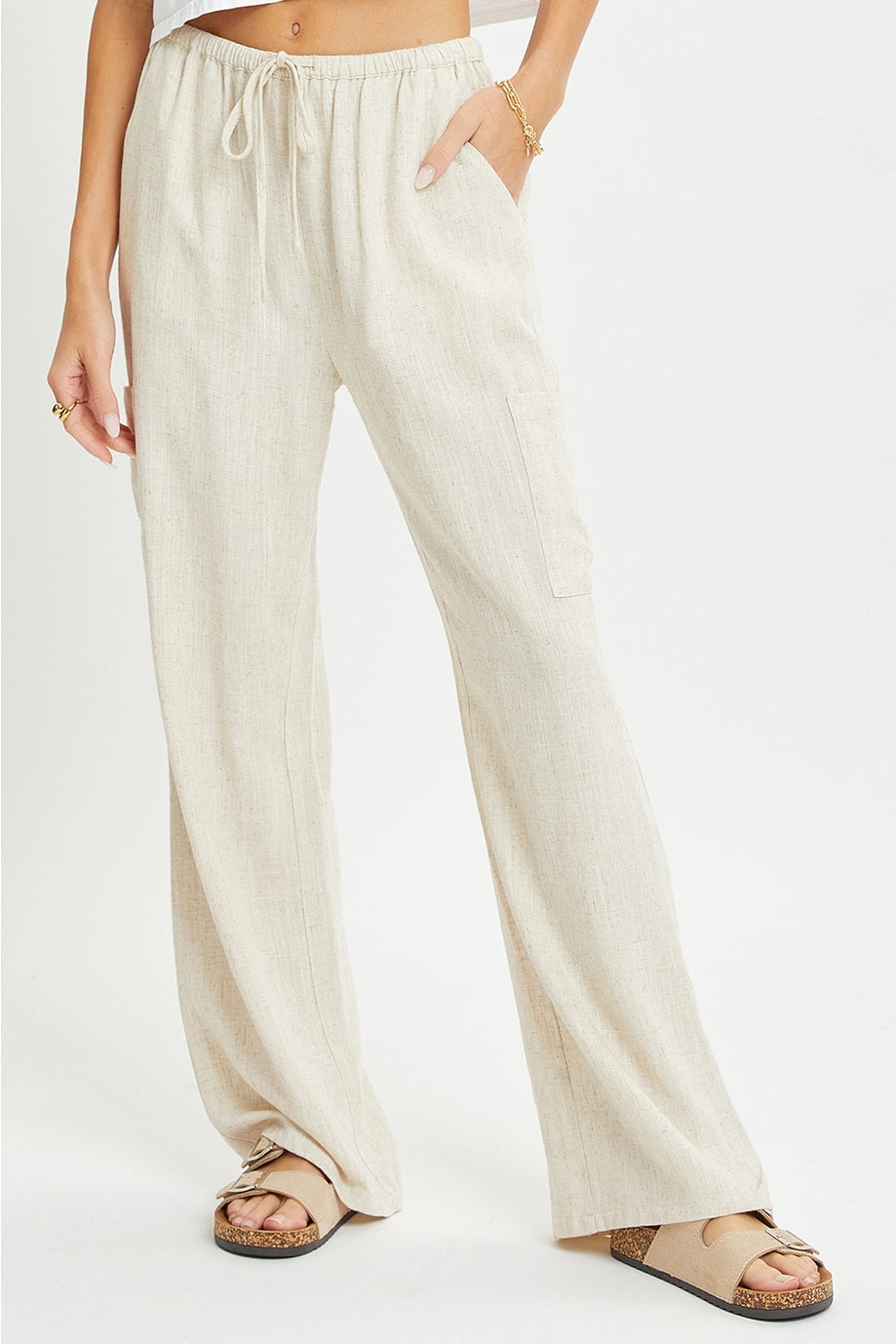 Linen Pull On Pants