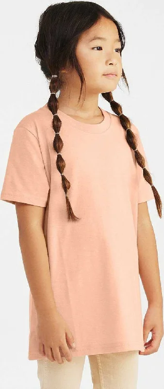 Bella + Canvas 3001YCV Youth Cvc Jersey T-Shirt - Heather Peach