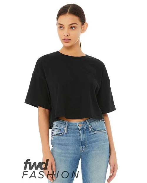 Bella + Canvas 6482 FWD Fashion Women's Jersey Cropped Tee - Black