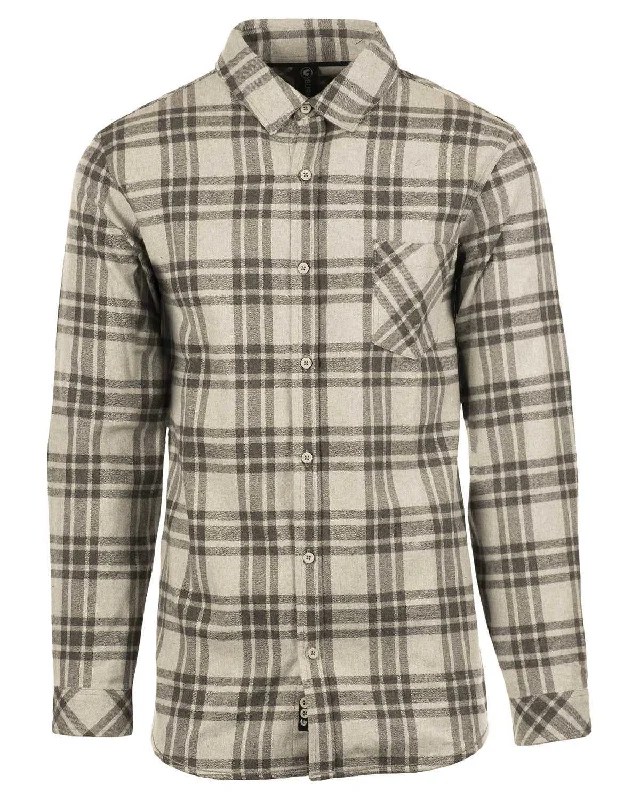 Burnside 8212 Open Pocket Long Sleeve Flannel Shirt - Gray Steel