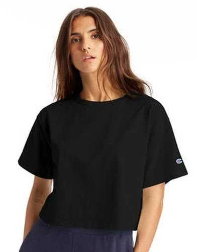 Champion T453W Ladies' Cropped Heritage T-Shirt - Black