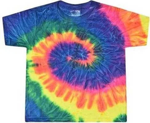 Colortone 1160 Toddler Tie-Dyed T-Shirt - Neon Rainbow