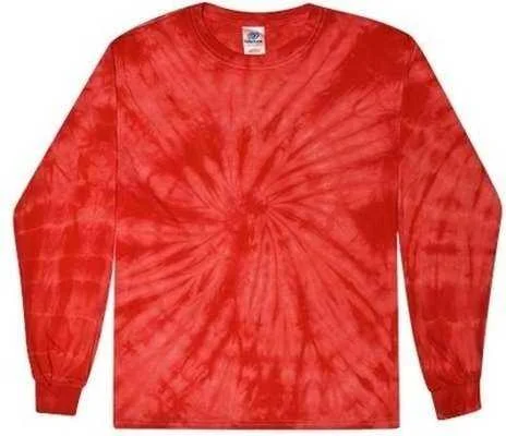 Colortone 2000 Tie-Dyed Long Sleeve T-Shirt - Spider Red