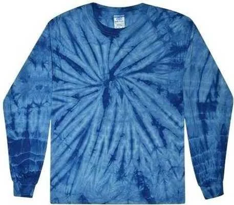 Colortone 2000 Tie-Dyed Long Sleeve T-Shirt - Spider Royal