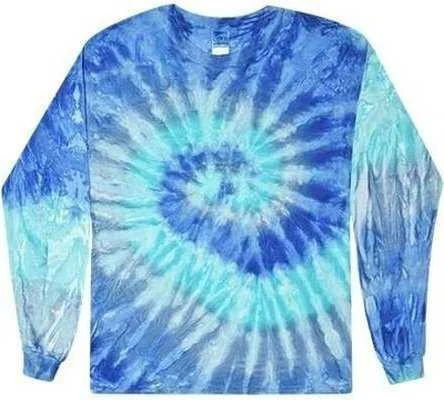 Colortone 2000Y Youth Tie-Dyed Long Sleeve T-Shirt - Blue Jerry