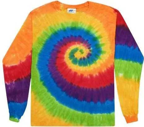 Colortone 2000Y Youth Tie-Dyed Long Sleeve T-Shirt - Prism