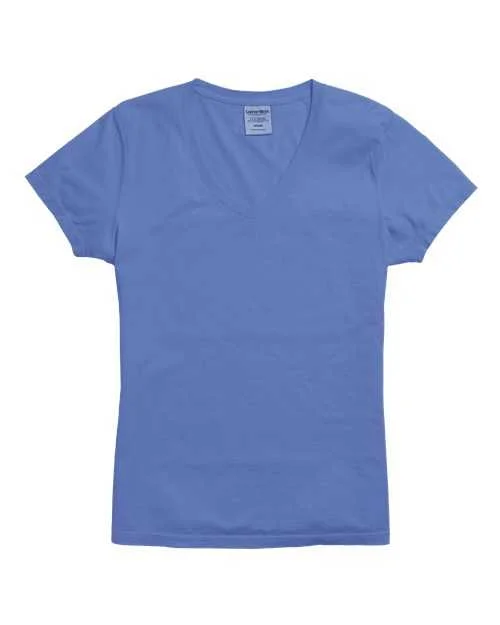 Comfortwash GDH125 Garment-Dyed Women's V-Neck T-Shirt - Deep Forte Blue