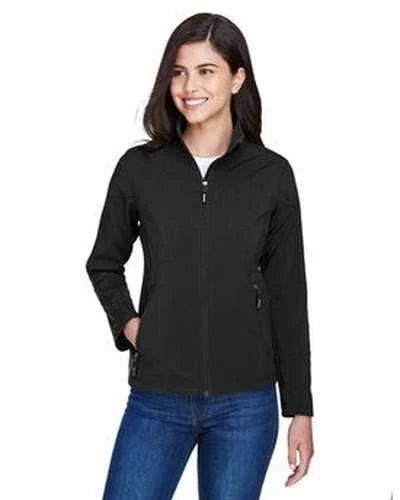 Core 365 78184 Ladies' Cruise Two-Layer Fleece Bonded SoftShell Jacket - Black