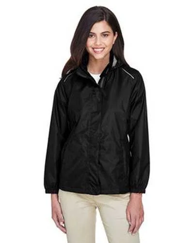 Core 365 78185 Ladies' Climate Seam-Sealed Lightweight Variegated Ripstop Jacket - Black