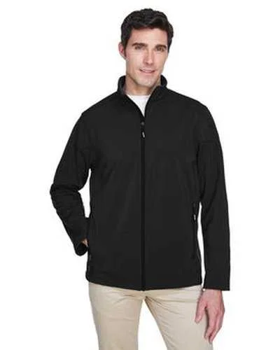 Core 365 88184 Men's Cruise Two-Layer Fleece Bonded SoftShell Jacket - Black