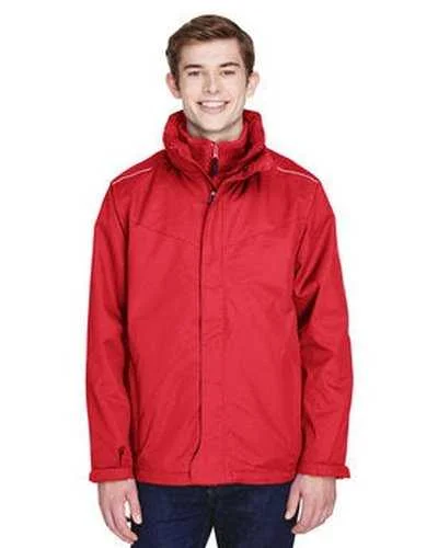 Core 365 88205 Men's Region 3-In-1 Jacket with Fleece Liner - Red