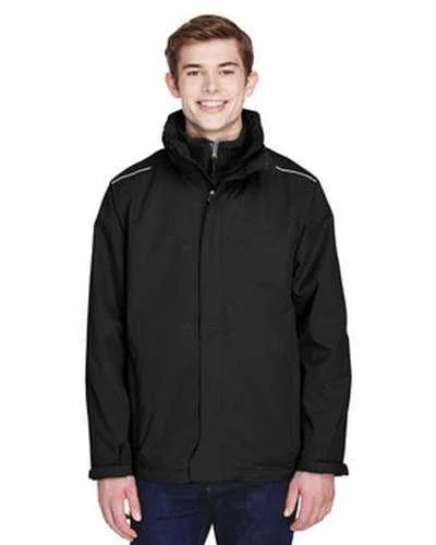 Core 365 88205T Men's Tall Region 3-In-1 Jacket with FleeceLiner - Black