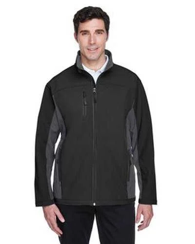 Devon & Jones D997 Men's Soft Shell Colorblock Jacket - Black Dark Charcoaloal