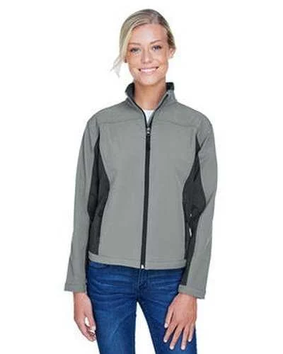 Devon & Jones D997W Ladies' Soft Shell Colorblock Jacket - Charcoal Dark Charcoal