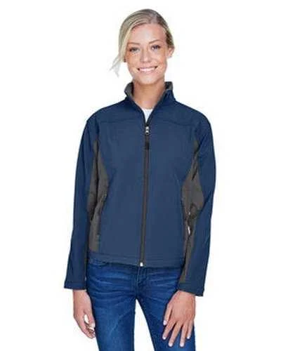 Devon & Jones D997W Ladies' Soft Shell Colorblock Jacket - Navy Dark Charcoaloal