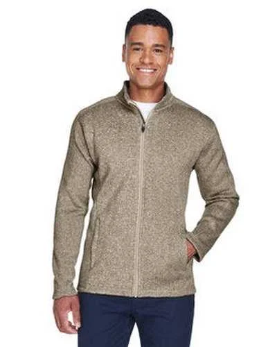 Devon & Jones DG793 Men's Bristol Full-Zip Sweater Fleece Jacket - Khaki Heather