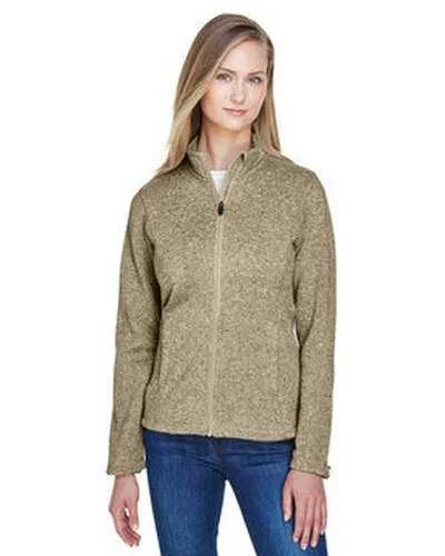 Devon & Jones DG793W Ladies' Bristol Full-Zip Sweater Fleece Jacket - Khaki Heather