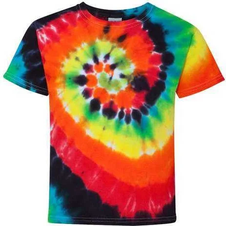 Dyenomite 20BMS Youth Multi-Color Spiral Tie-Dyed T-Shirt - Illusion