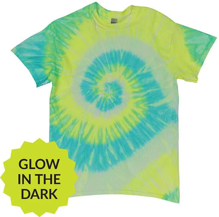 Dyenomite 20BNR Youth Neon Rush Tie-Dyed T-Shirt - Glow In The Dark Starfruit