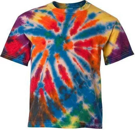 Dyenomite 20BTD Youth Rainbow Cut-Spiral T-Shirt - Champ