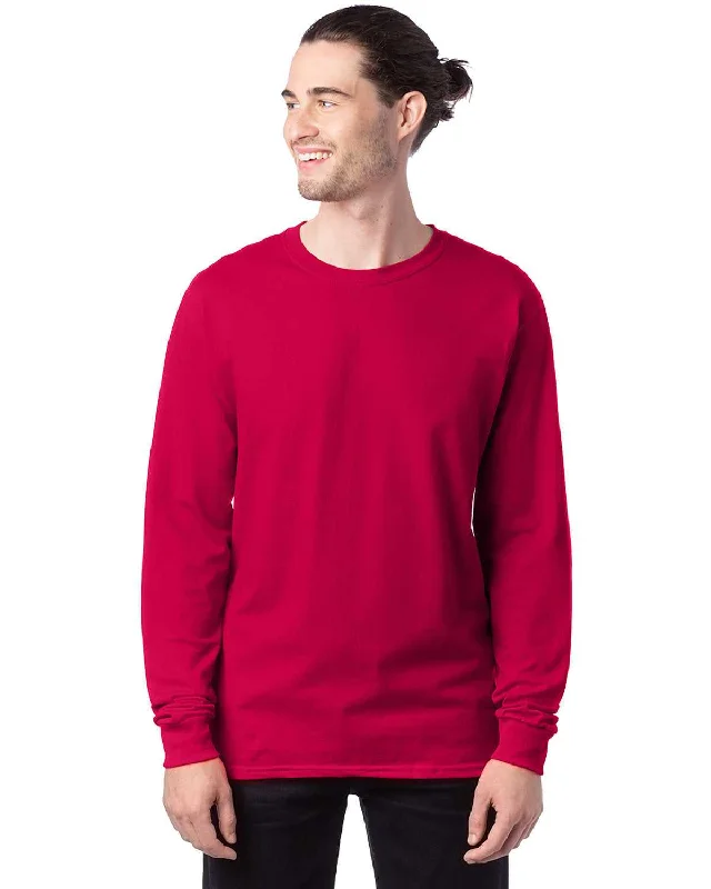 Hanes 5286 Essential-T Long Sleeve T-Shirt - Athletic Crimson