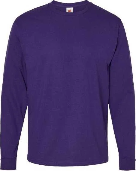 Hanes 5286 Essential-T Long Sleeve T-Shirt - Athletic Purple