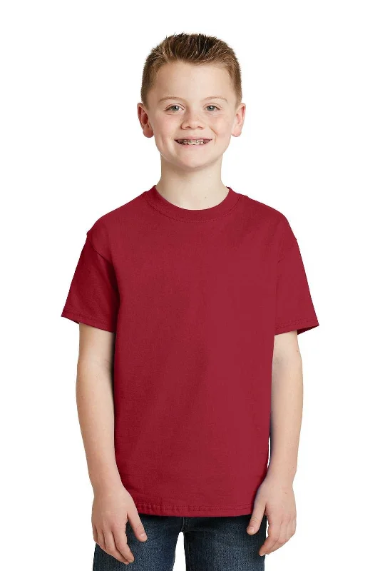 Hanes 5450 Youth Tagless 100% Cotton T-Shirt - Deep Red