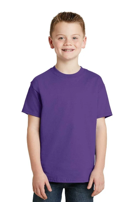 Hanes 5450 Youth Tagless 100% Cotton T-Shirt - Purple