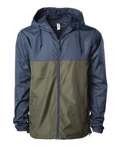 Independent Trading Co EXP54LWZ Unisex Lightweight Windbreaker Full-Zip Jacket - Classic Navy Army