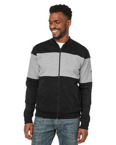 Nautica N17928 Anchor Bomber Full-Zip Fleece Jacket - Black Oxfrd Heather