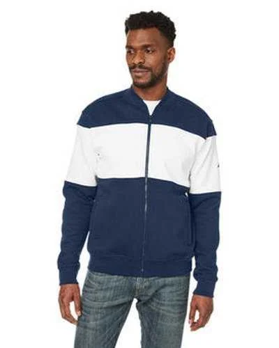 Nautica N17928 Anchor Bomber Full-Zip Fleece Jacket - Nauticala Navy White