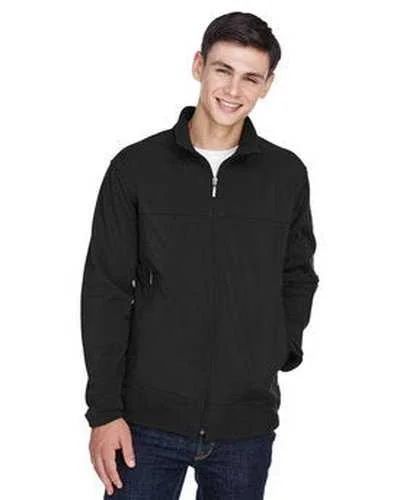 North End 88099 Men's Three-Layer Fleece Bonded Performance Soft Shell Jacket - Black