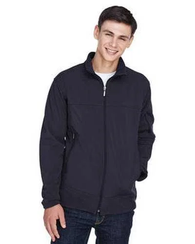 North End 88099 Men's Three-Layer Fleece Bonded Performance Soft Shell Jacket - Midnight Navy