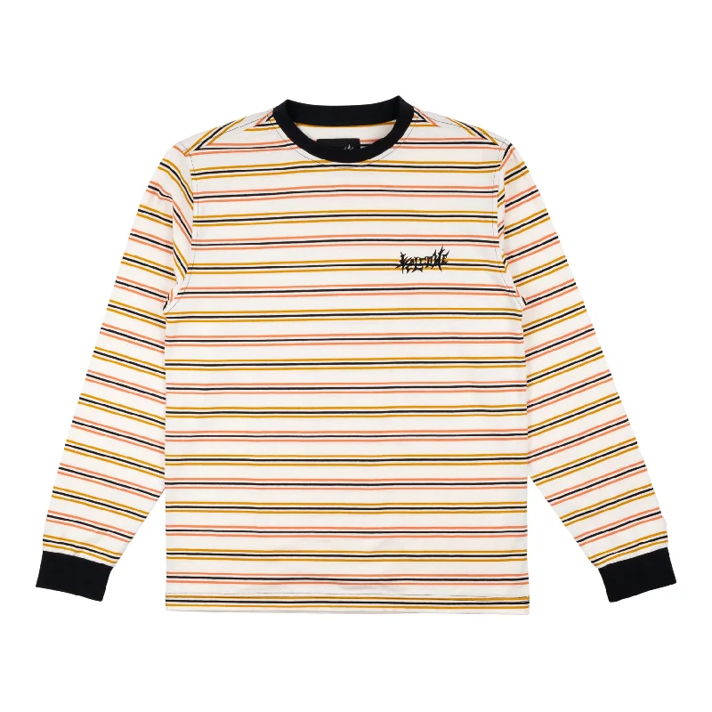 Palmer Stripe Yarn-Dyed Long Sleeve Knit - Bone