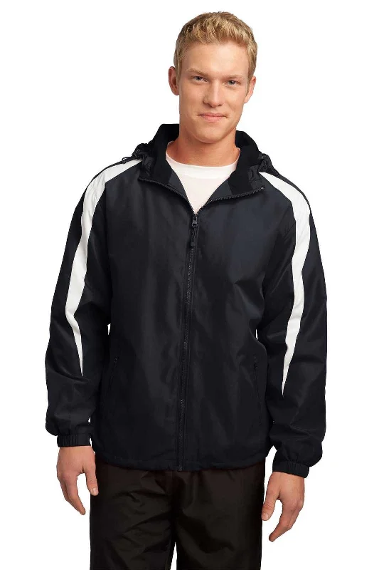 Sport-Tek JST81 Fleece-Lined Colorblock Jacket - Black White