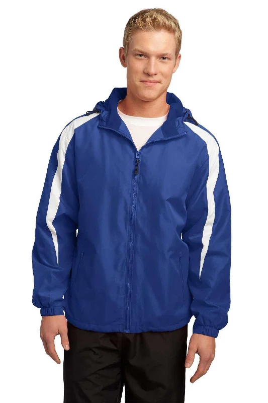 Sport-Tek JST81 Fleece-Lined Colorblock Jacket - True Royal White