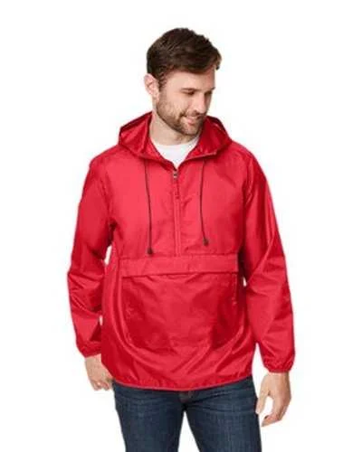 Team 365 TT77 Adult Zone Protect Packable Anorak Jacket - Sport Red