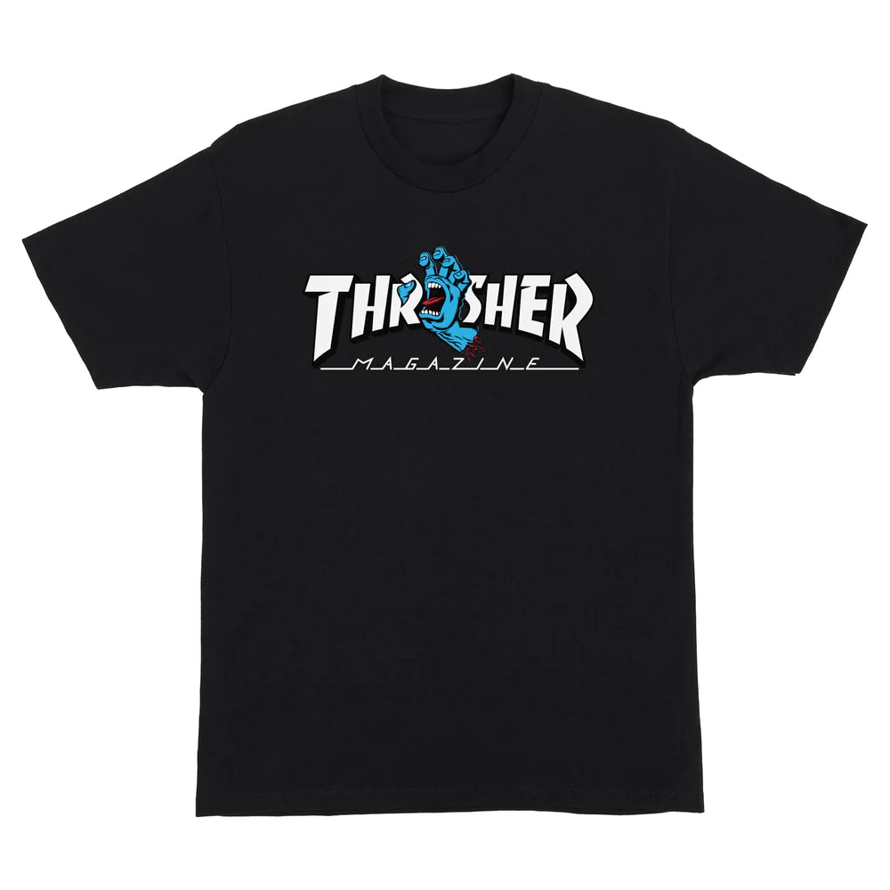 Thrasher Screaming Logo X Santa Cruz T-Shirt | Black