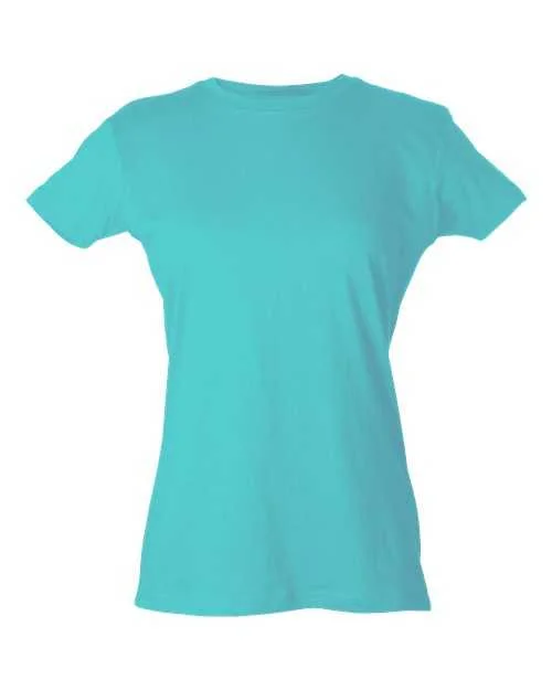 Tultex 213 Women's Slim Fit Fine Jersey T-Shirt - Aqua