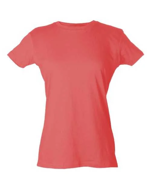 Tultex 213 Women's Slim Fit Fine Jersey T-Shirt - Coral