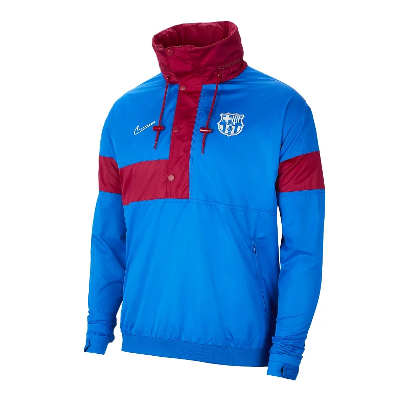 Nike Men's FC Barcelona 2021/22 Anorak Jacket Blue/Red