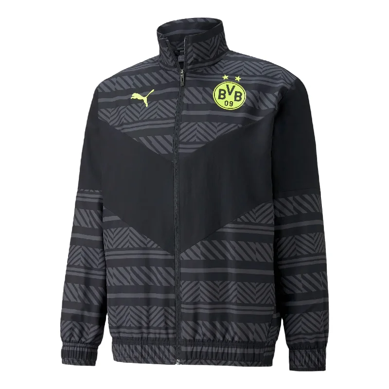 PUMA Men's Borussia Dortmund Prematch Jacket 2022 Black/Yellow