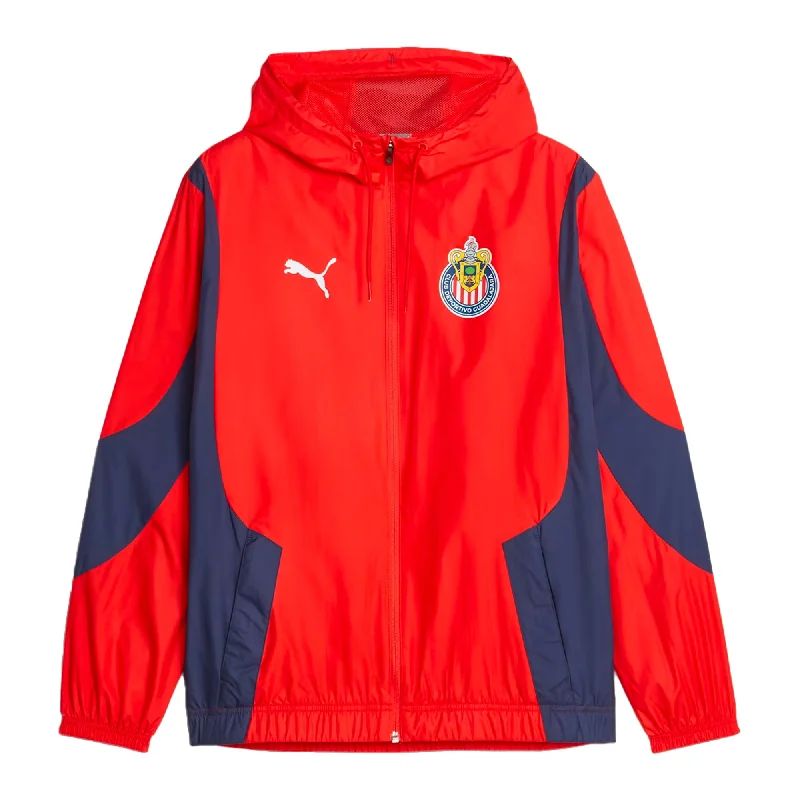 PUMA Men's Chivas De Guadalajara 2023/24 Prematch Woven Jacket Red/Navy