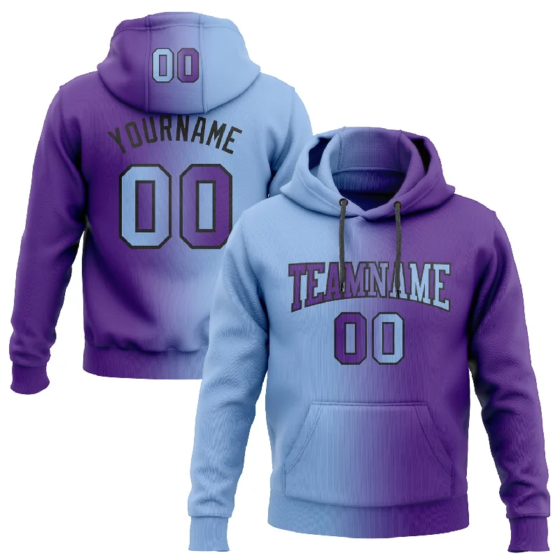 Custom Stitched Purple Light Blue-Black Gradient Fashion Sports Pullover Sweatshirt Hoodie