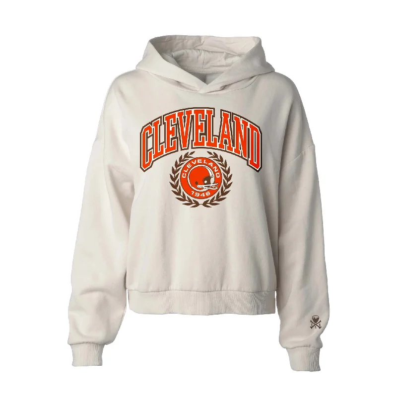 Cleveland Football Collegiate Seal - Womens Pullover Hoodie