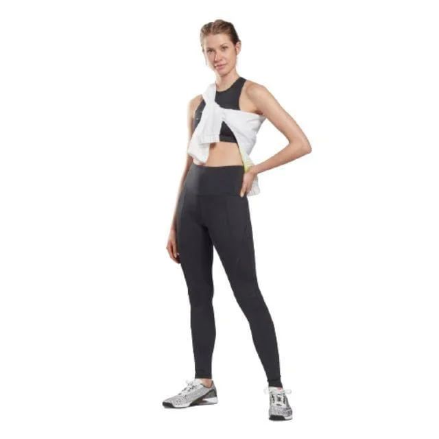 Reebok Workout Ready Pant Program High Rise Women Training Tight Night Black